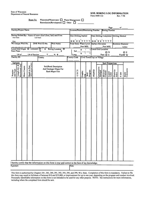 Borehole Log Template Fill Online Printable Fillable Blank Pdffiller