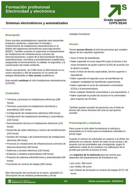 PDF Formación profesional Electricidad y electrónica Técnicas y