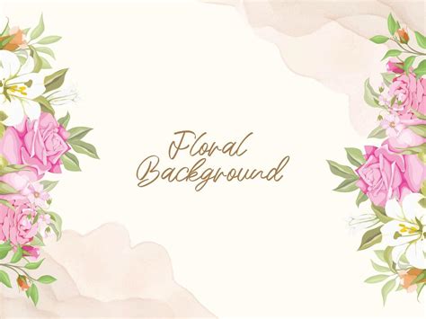 Floral Wedding Background Template 42365047 Vector Art at Vecteezy