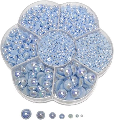 Amazon Chenkou Craft 3000PCS 1 Box Blue Round Flatback Imitation