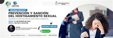 Webinar Gratuito Prevenci N Y Sanci N Del Hostigamiento Sexual