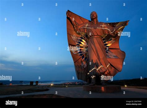 Twilight View Of Dignity Statue Aka Dignity Of Earth And Sky In I 90