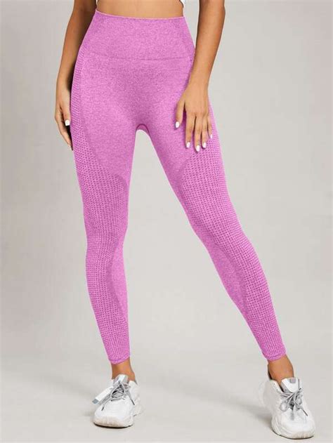 Yoga Basic Leggings Esportivas Sem Costura De Alta Elasticidade