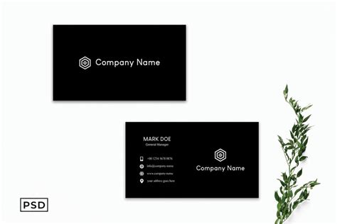 Dark Black Business Card Template - Free Download