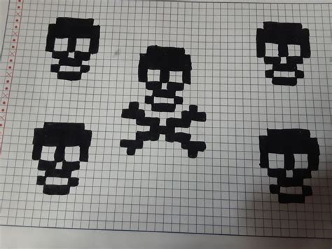 Calaveras | Calaveras faciles, Dibujos en cuadricula, Dibujitos sencillos