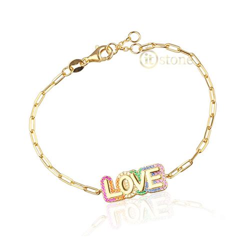 Pulseira Elos Love Rainbow Gold It Stone Semi Jóias Pulseiras