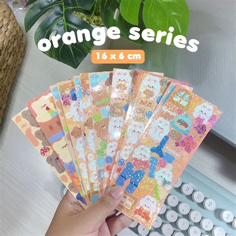 Jual Ganti Ke J T Sticker Aesthetic Korea Cute Bear Stiker Sheet Kiss