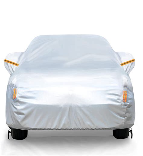 Audew 6 Layers Waterproof Full Car Cover with Zipper, UV Snow Rain Wind ...