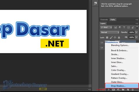 Cara Membuat Tulisan Seperti Ada Bayangan Pakai Photoshop