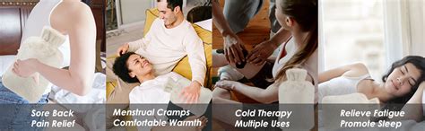 Amazon Hot Water Bottle Rubber With Soft Cover Liter Hot Water Bag For Cramps Pain
