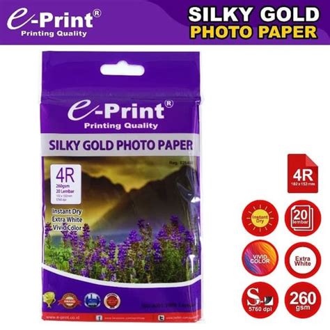 Jual E Print Silky Gold Photo Paper R A Gsm Kertas Foto R Murah