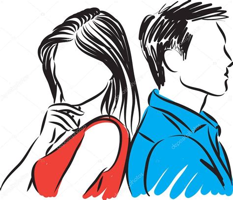 Ilustración Vectorial Mujer Hombre Vector de stock por MoniQcCa 185106642