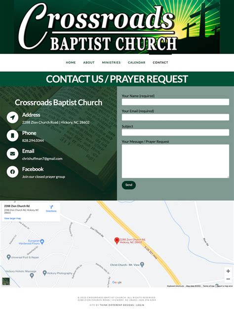 Crossroads Baptist Church Think Different Designs Small Business