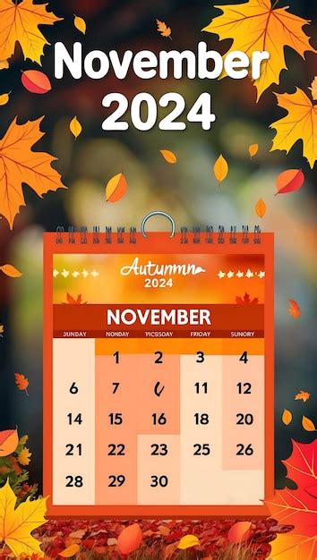 Elegant November 2024 Calendar For Planning Ahead Premium Ai