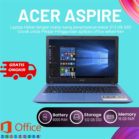 Jual Laptop Acer Aspire 3 A315 42 Ryzen 5 3500u 8gb Ram 1tb 128gb Ssd Fhd 15inch