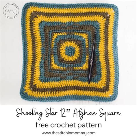 a crocheted square with the text shooting star 12 afghan square free ...