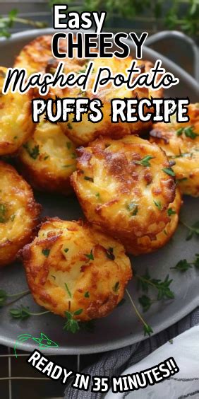 Easy Delicious Cheesy Mashed Potato Puffs Recipe In Cheesy