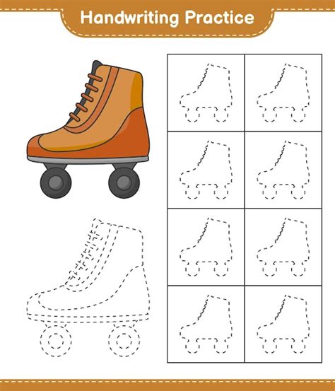 Premium Vector Handwriting Practice Tracing Lines Of Roller Skate