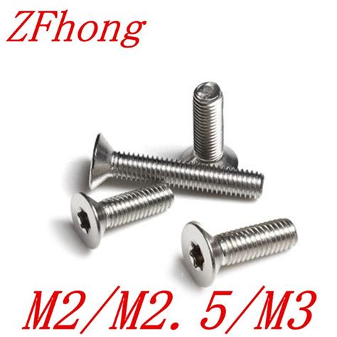 100pcs Lot M1 6 M2 M2 5 M3 ISO14581 Stainless Steel Countersunk Head