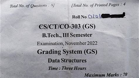 B TECH DATA STRUCTURE RGPV QUESTION PAPER 2022 3RD SEMESTER