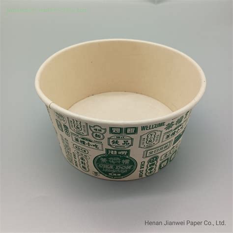Custom Printed Salad Bowl Disposable Hot Soup Paper Bowl With Lid Salad Paper Bowl And