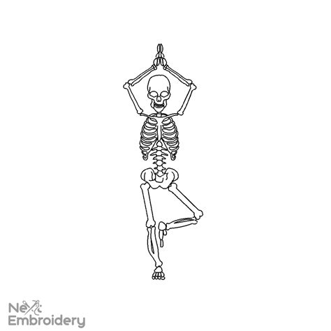 Namaste Skeleton Embroidery Design NextEmbroidery