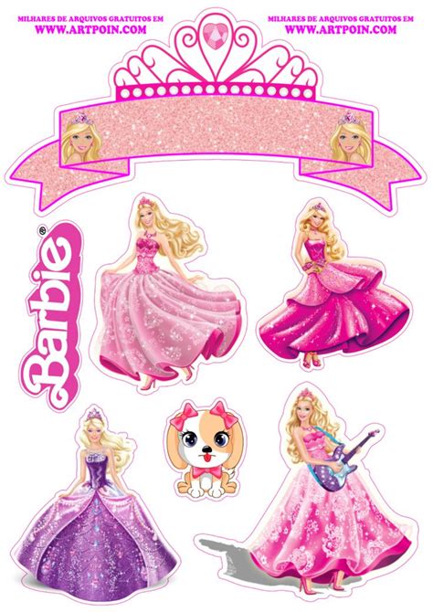 Topo De Bolo Barbie Princesa Png Art Poin Barbie Birthday Cake