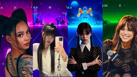 Bella Poarch Vs Lisa Lalisa Vs Jenna Ortega Vs Wednesday Tiles Hop Edm