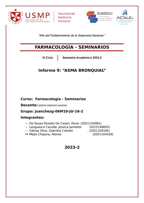 Informe Seminario Farmaco A O Del Fortalecimiento De La Soberan A