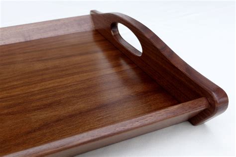 Hand Made Walnut Serving Tray By Three Trees Workshop