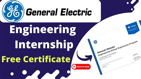 Free Internship For College Students General Electric Engineering