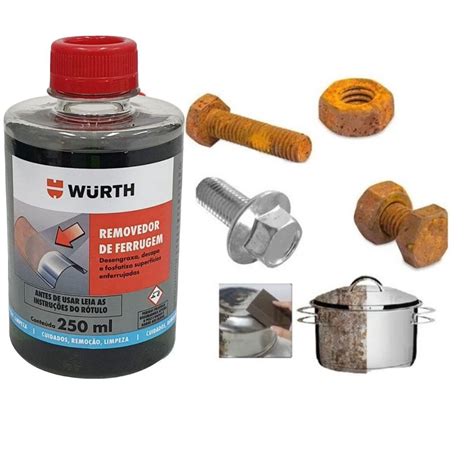 Removedor De Ferrugem Recupera Metal Chassi Aço Carbono Wurth 250ml