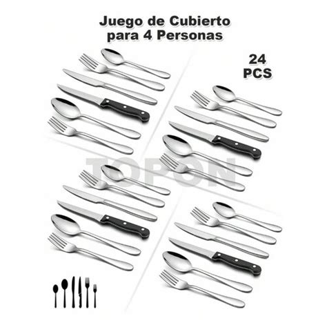 Juego De Cubiertos De Acero Inoxidable 24 Piezas