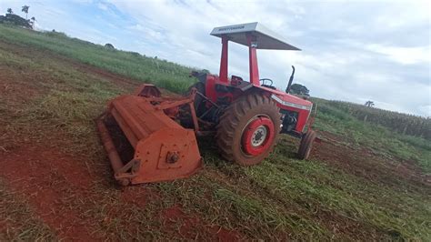 Massey Ferguson 265 Trabalhando Na Trincha Youtube