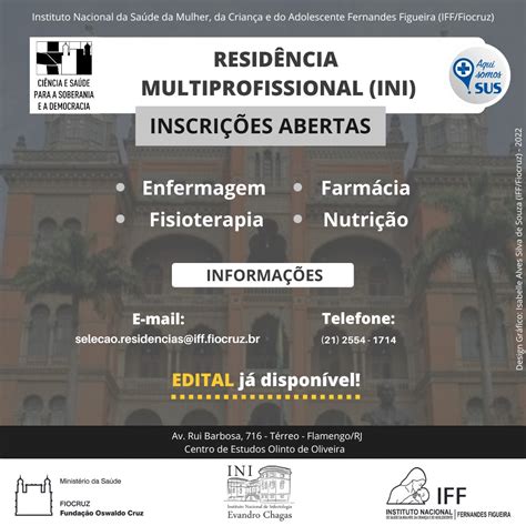 Inscri Es Abertas Para Resid Ncia Multiprofissional Em Doen As