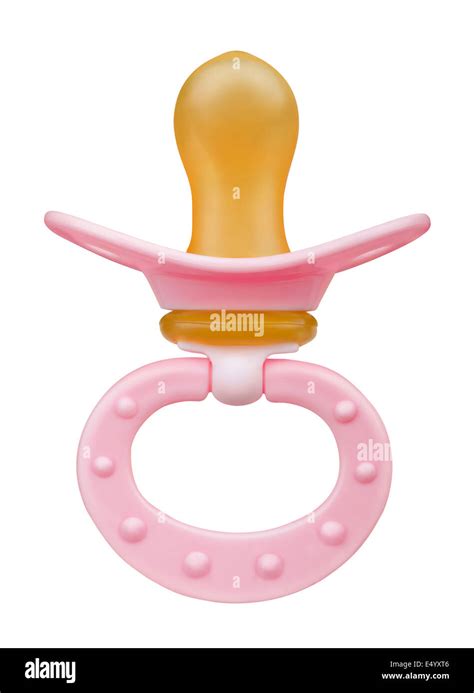 Pink Baby S Pacifier Isolated On White Stock Photo Alamy