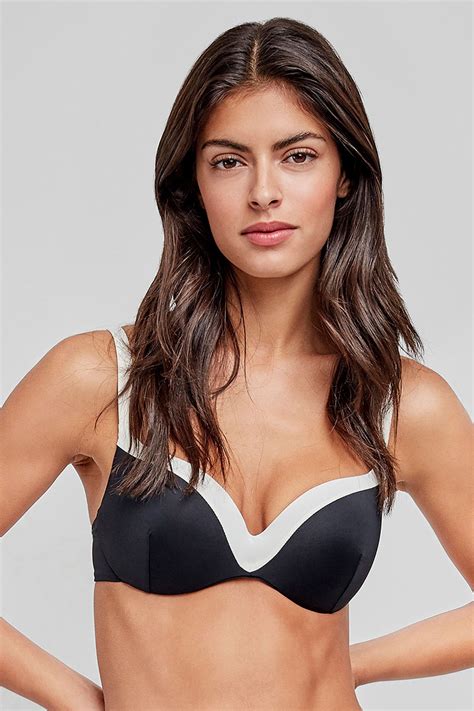 Top Bikini Bicolor Bordes Contraste Negro Bikinis De Mujer WomenSecret