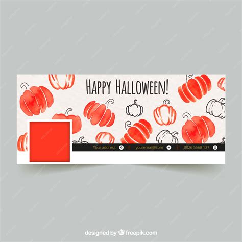 Free Vector | Facebook cover with watercolor pumpkins