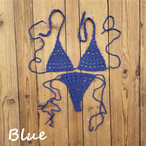 Crochet Microkini Sexy G Thong Top Boho Monokini String Bikini Trikini Set Ebay