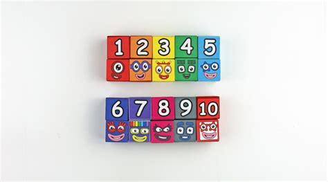 Numberblocks 1 - 10 Face Blocks + Number Blocks, Stackable Wooden ...