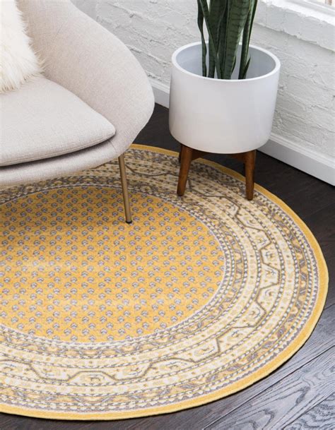 Yellow 152cm X 152cm Tribeca Round Rug Au Rugs