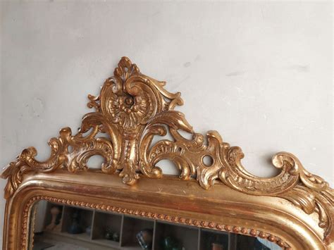 Narrow Antique Gilded Crested Mirror Piet Jonker