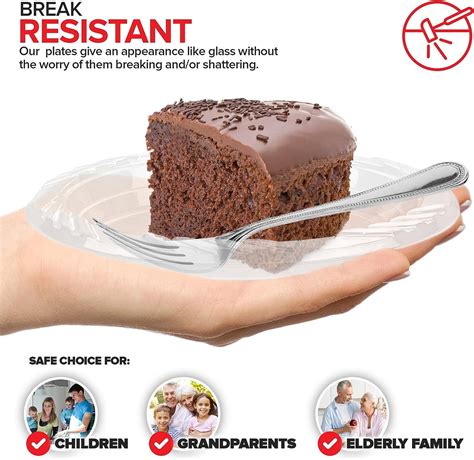 Stock Your Home 6 Inch Clear Plastic Dessert Plates 120 Pack