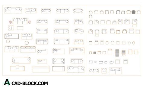 Cad Sofa And Chair Dwg Download Free Sofa Blocks In Autocad 2d