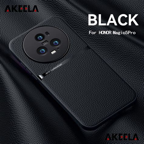 Магнитный чехол кожаный для Honor Magic5 Pro (Хонор Магик 5 Про) с ...