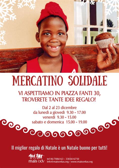 Mercatino Solidale Dal 2 Al 23 Dicembre A Roma MAIS Odv