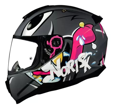 Casco Para Moto Integral Norisk Razor Sharp Brillo Gris Brillante