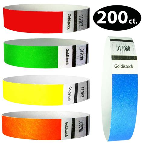 Paper Wristbands Bracelets Neon Colored 200 Count for Events THICK ...