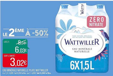 Promo Eau Minérale Naturelle Plate Wattwiller chez Match iCatalogue fr