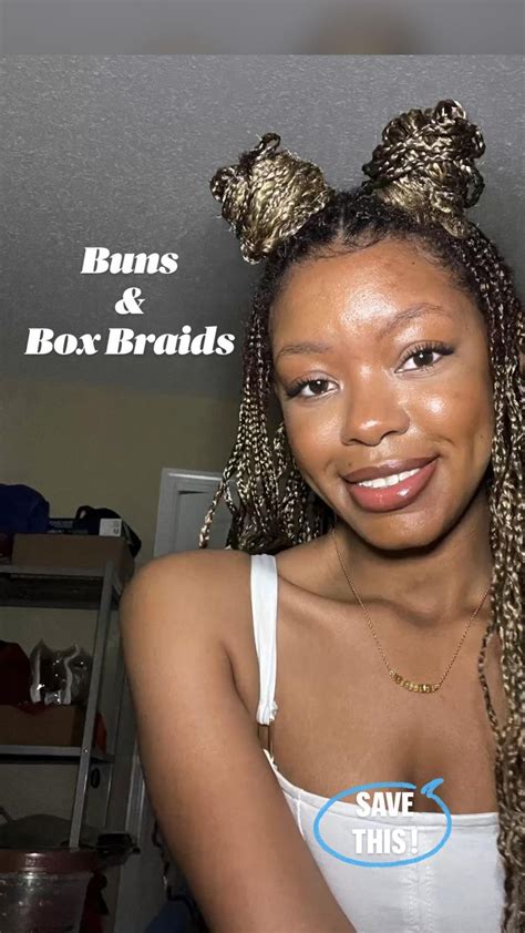 Buns & Box Braids | Box braids, Bun hairstyles, Long braids